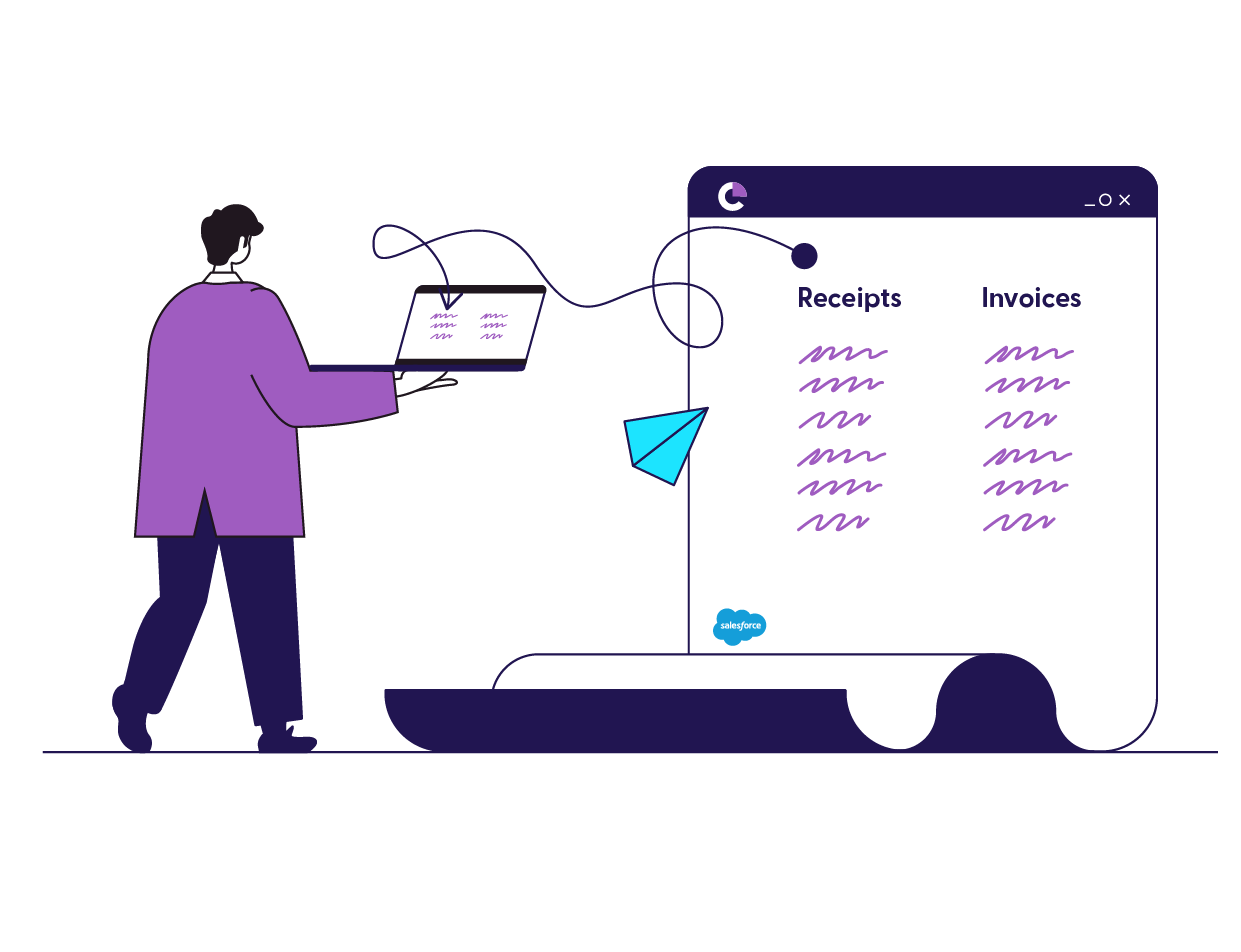 Process #2 - Receipts and invoices are extracted into a Salesforce record.